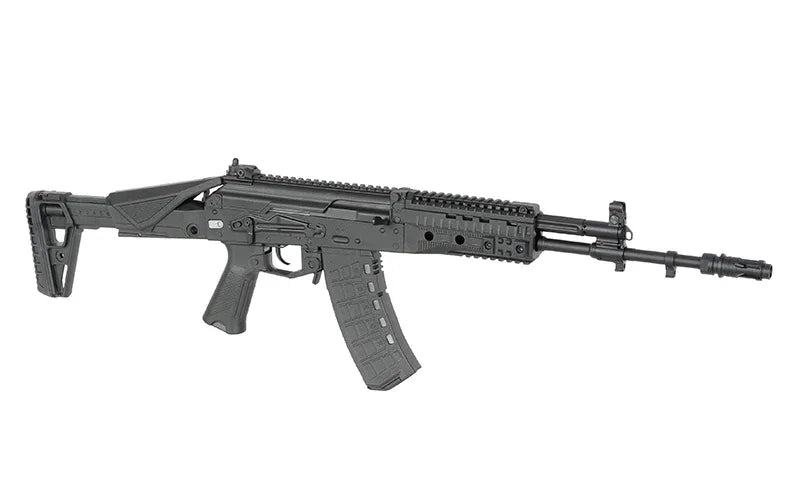 WELL PRO AK12 GBBR Airsoft Rifle with Tactical Features and Adjustable Stock