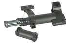 WELL PRO MINIGUN AIRSOFT AEG with three-barrel design and magazine detached in black color