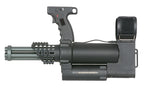 WELL PRO MINIGUN AIRSOFT AEG in black with realistic minigun design and rotating barrels