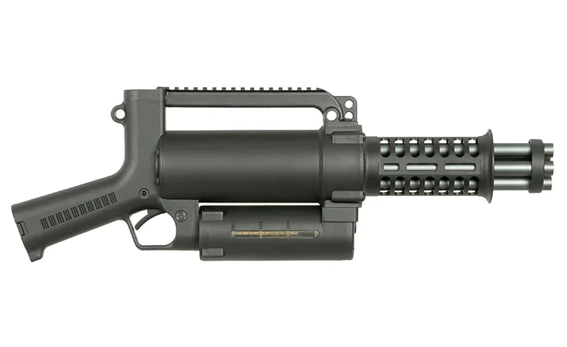 WELL PRO WE23-S MINIGUN in sleek black design with tactical features for airsoft enthusiasts