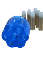 WELL REVOLVER SHELL in blue with metallic cartridges for airsoft gun enthusiasts