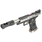 ARMORERWORKS 38 supercomp AIRSOFT pistol with textured grip and metallic silver and black finish