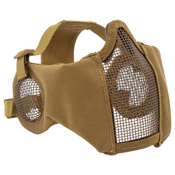 Valken Zulu Mesh Mask in Tan Color with Breathable Mesh Design for Airsoft and Tactical Use